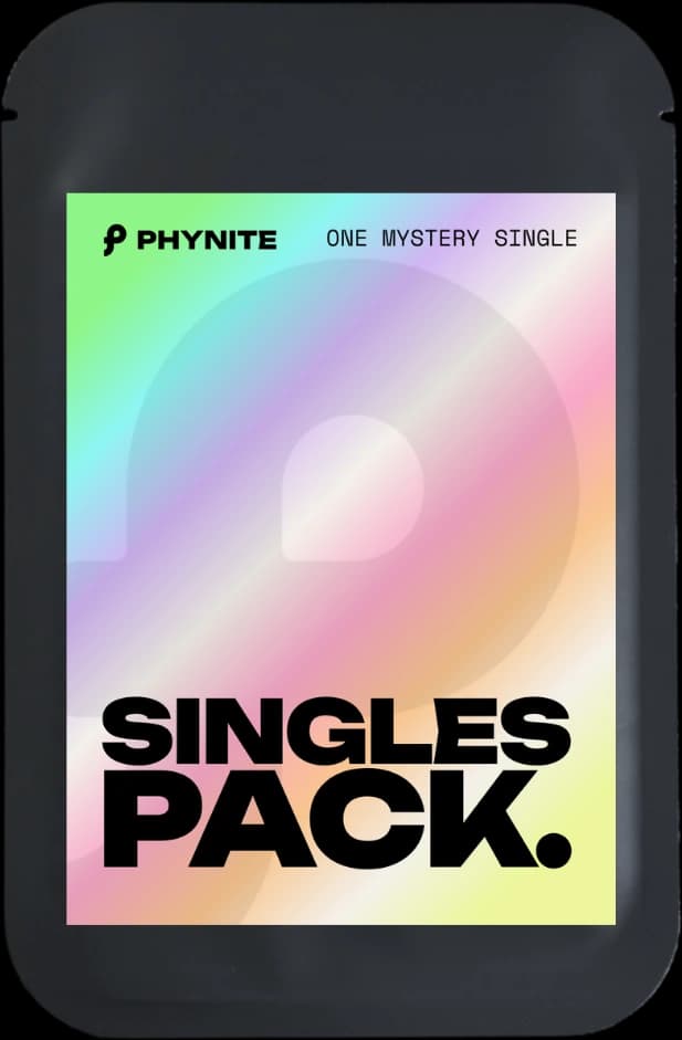 The Phynite Singles Pack, in its Base, Premium and Deluxe stickers, and a pulled card