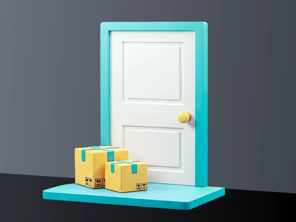 Boxes of packs delivered to a door